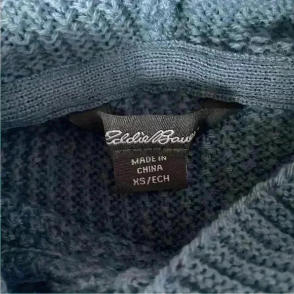 Eddie Bauer Fin Hooded Sweater in Blue Stone Size XS NWT - Picture 4 of 8